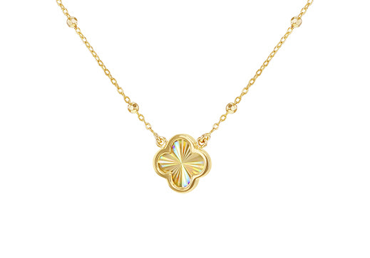 9ct Yellow Gold Rainbow Petal Necklace 40-45cm