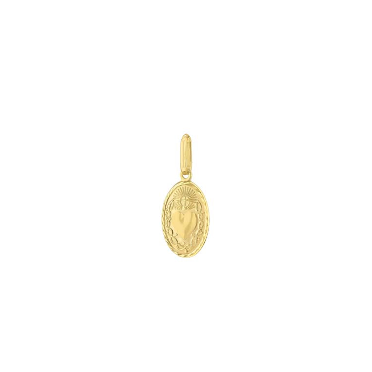 9ct Yellow Gold Sacred Heart Pendant