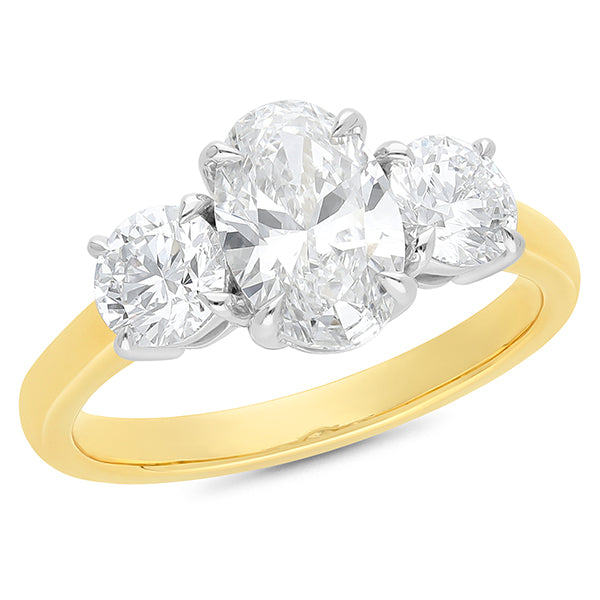 18ct Yellow & White Gold Lab Grown Diamond Ring