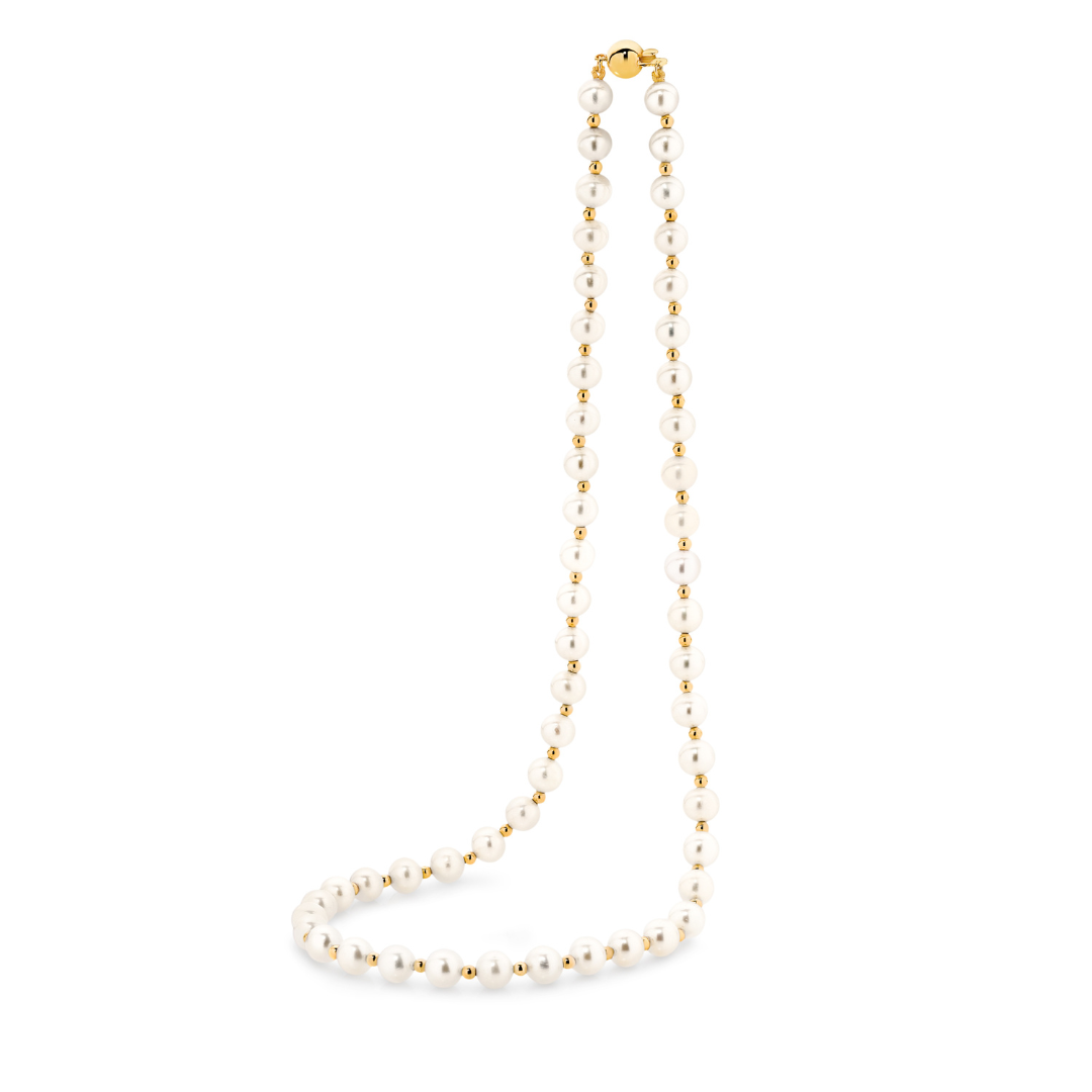 14ct Yellow Gold Anastasia Pearl Necklace