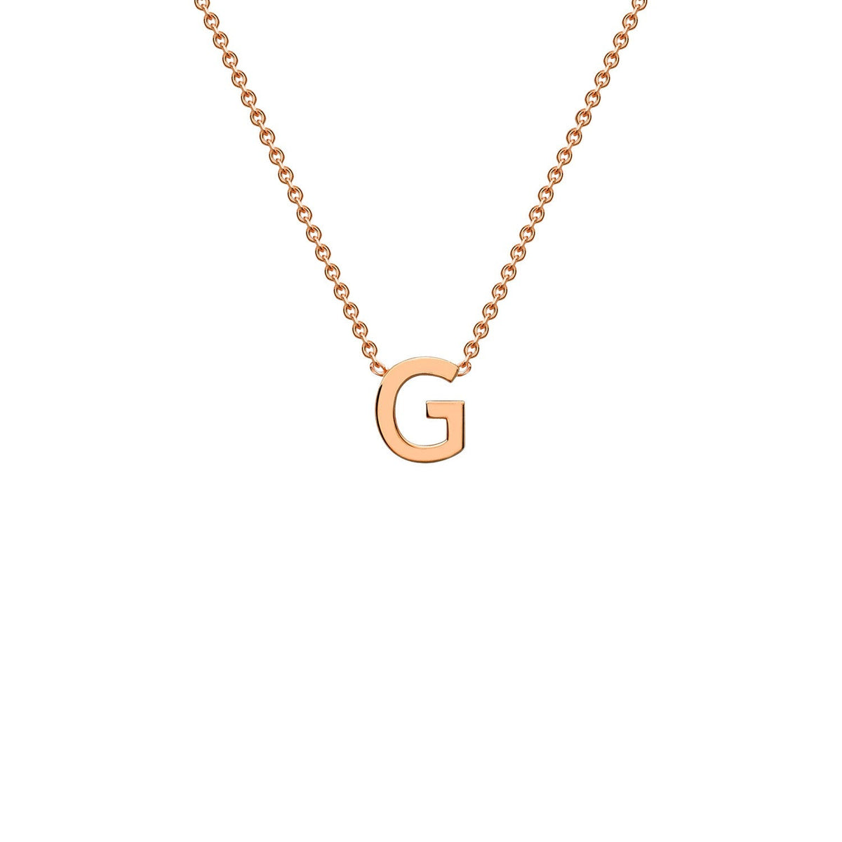 9ct Rose Gold 'G' Initial Adjustable Letter Necklace 38/43cm