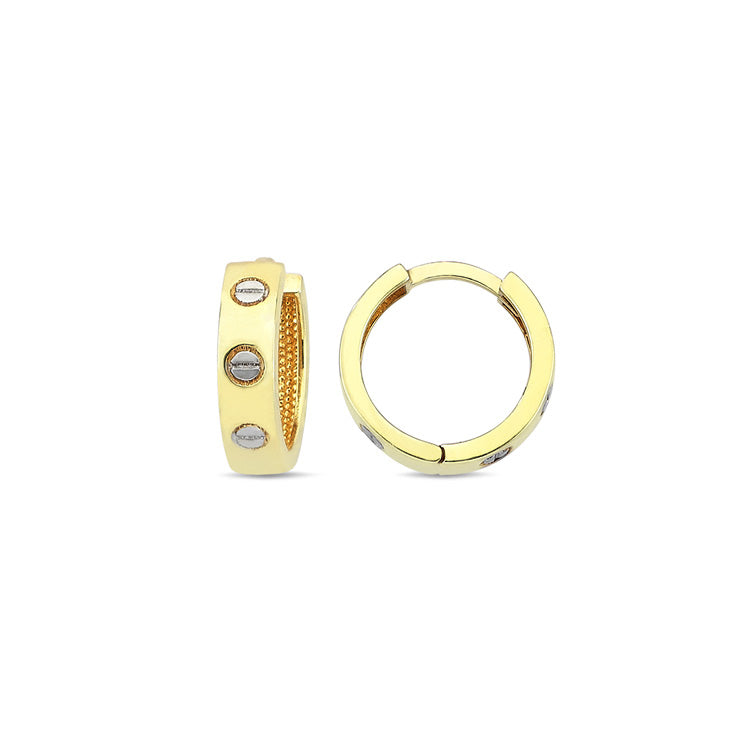 9ct Yellow Gold Lock Hoop Earrings 12mm