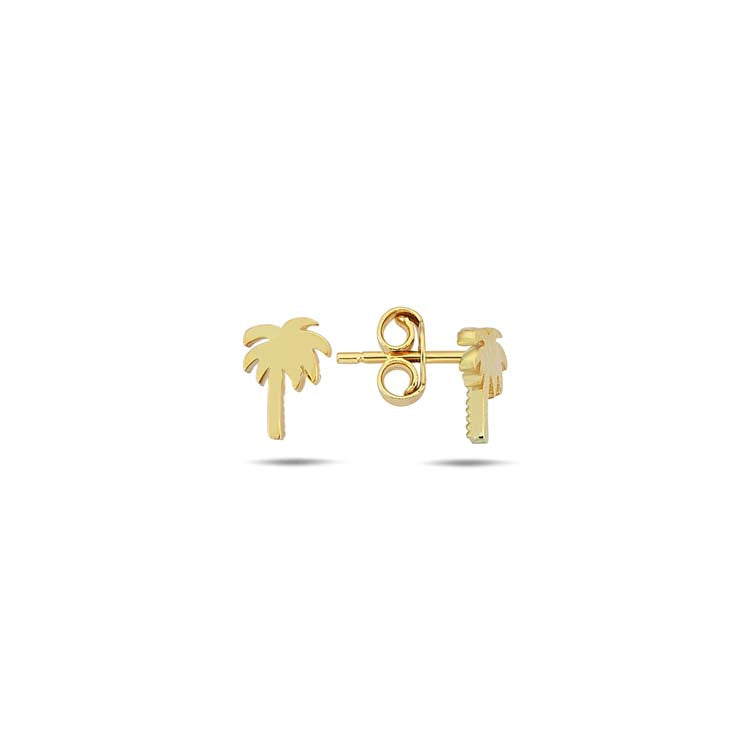 9ct Yellow Gold Palm Tree Stud Earrings