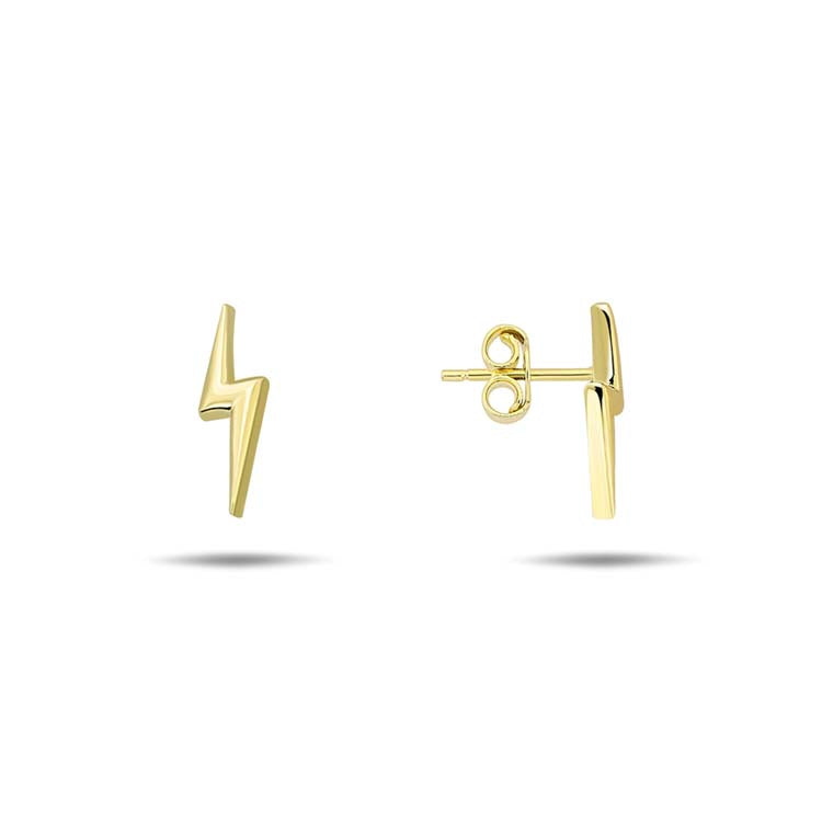 9ct Yellow Gold Lightning Stud Earrings
