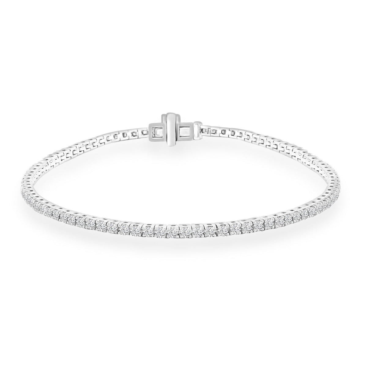 Diamond Tennis Bracelet with 2.00ct Diamonds in 9ct White Gold
