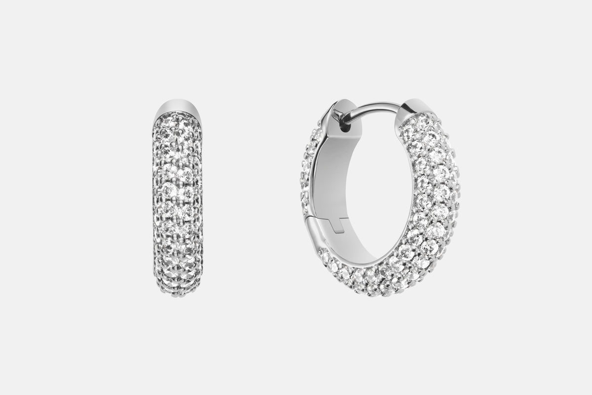 Daniel Wellington Pave Earrings Silver