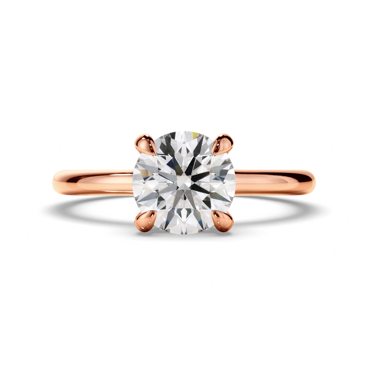 Round Brilliant Cut Diamond Hidden Halo Engagement Ring