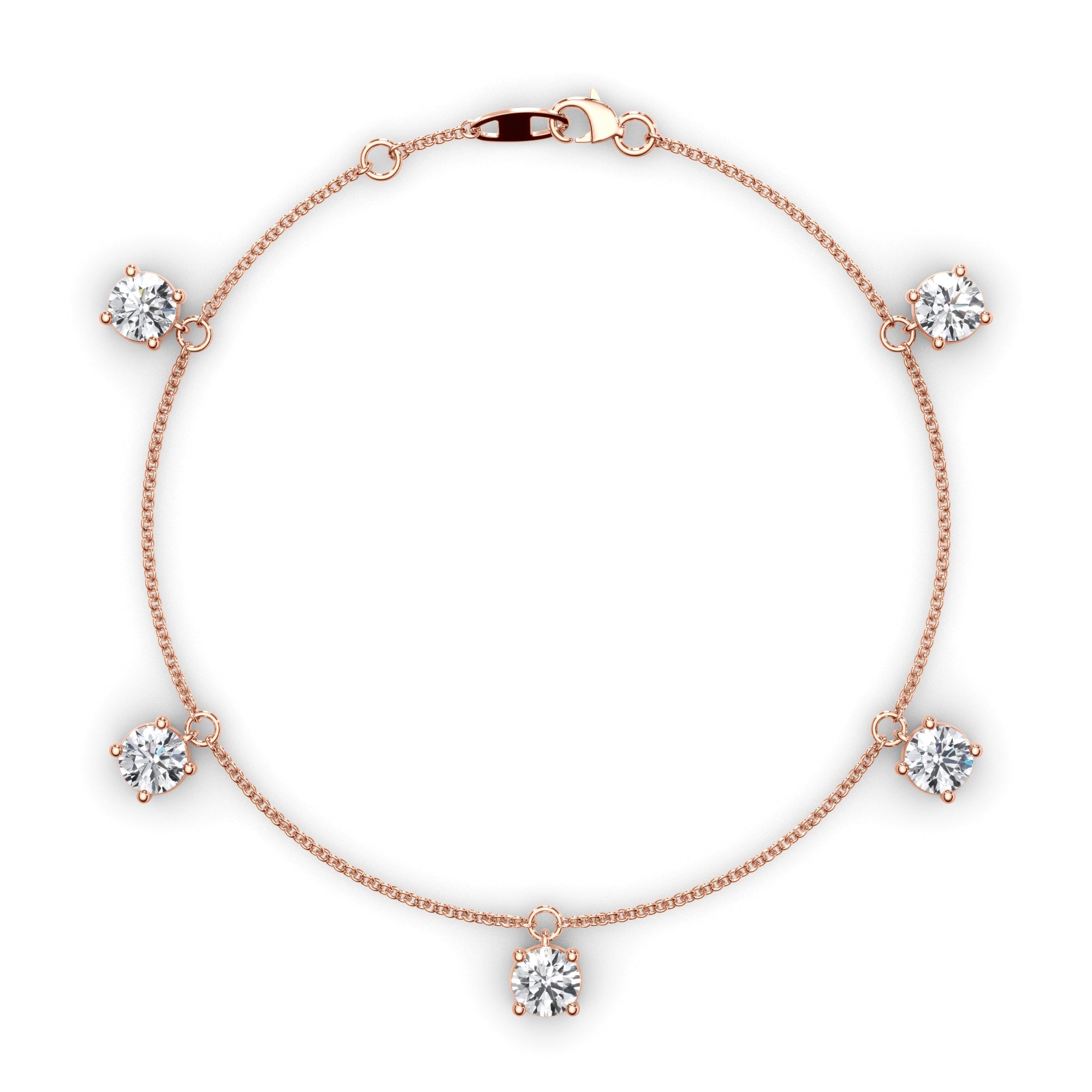 Floating Round Brilliant Cut Laboratory Grown Diamond Bracelet