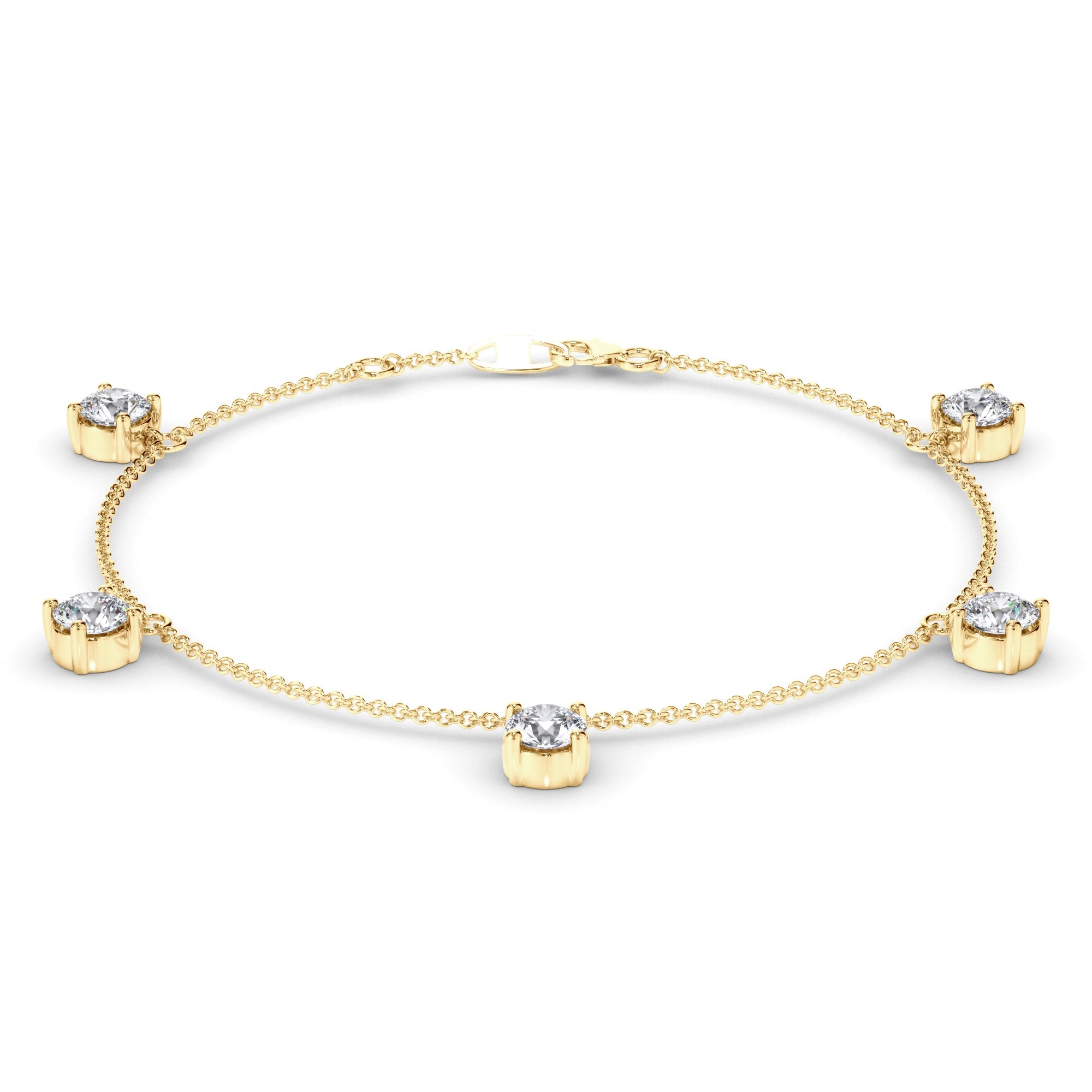 Floating Round Brilliant Cut Natural Mined Diamond Bracelet