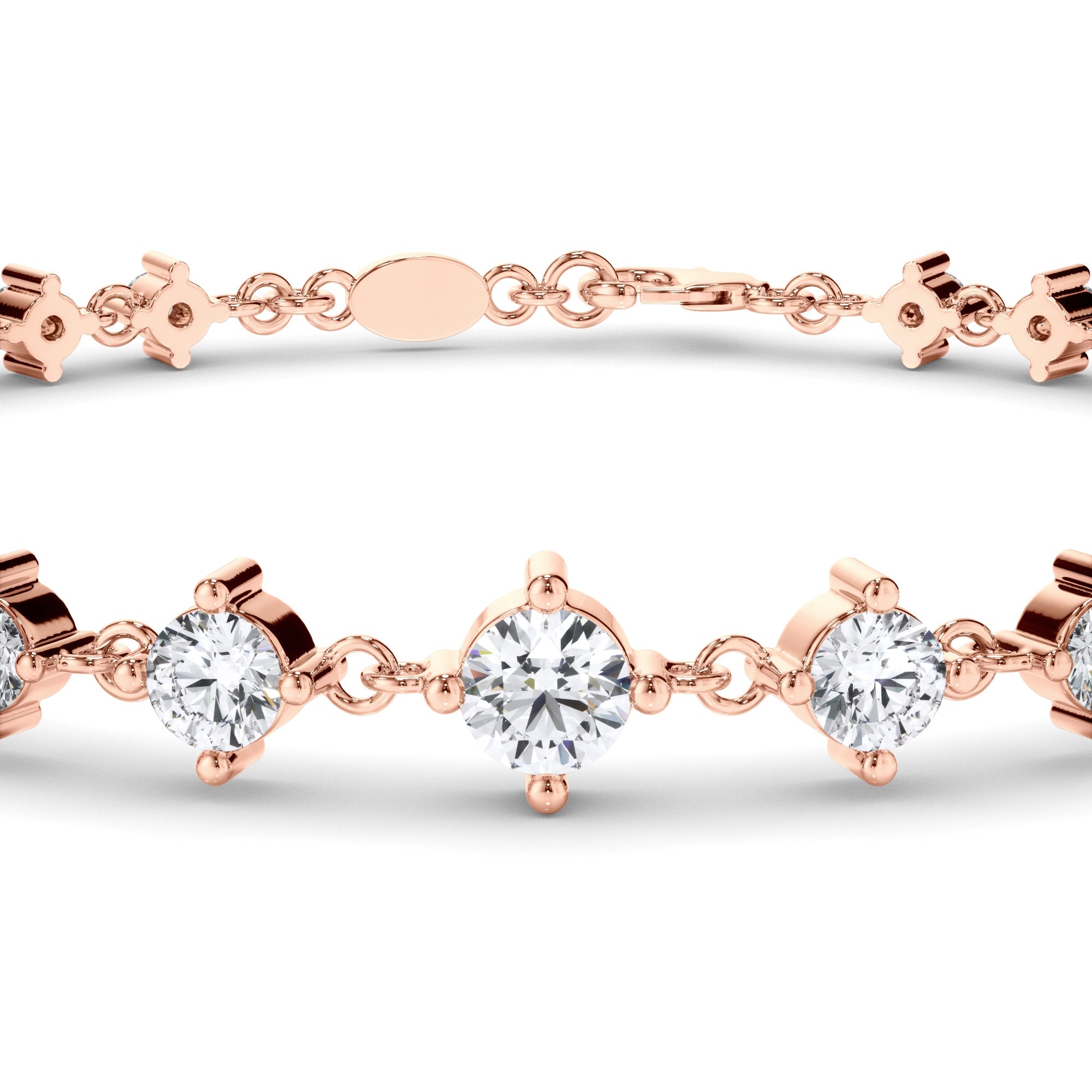 Round Brilliant Cut Laboratory Grown Diamond Tennis Bracelet