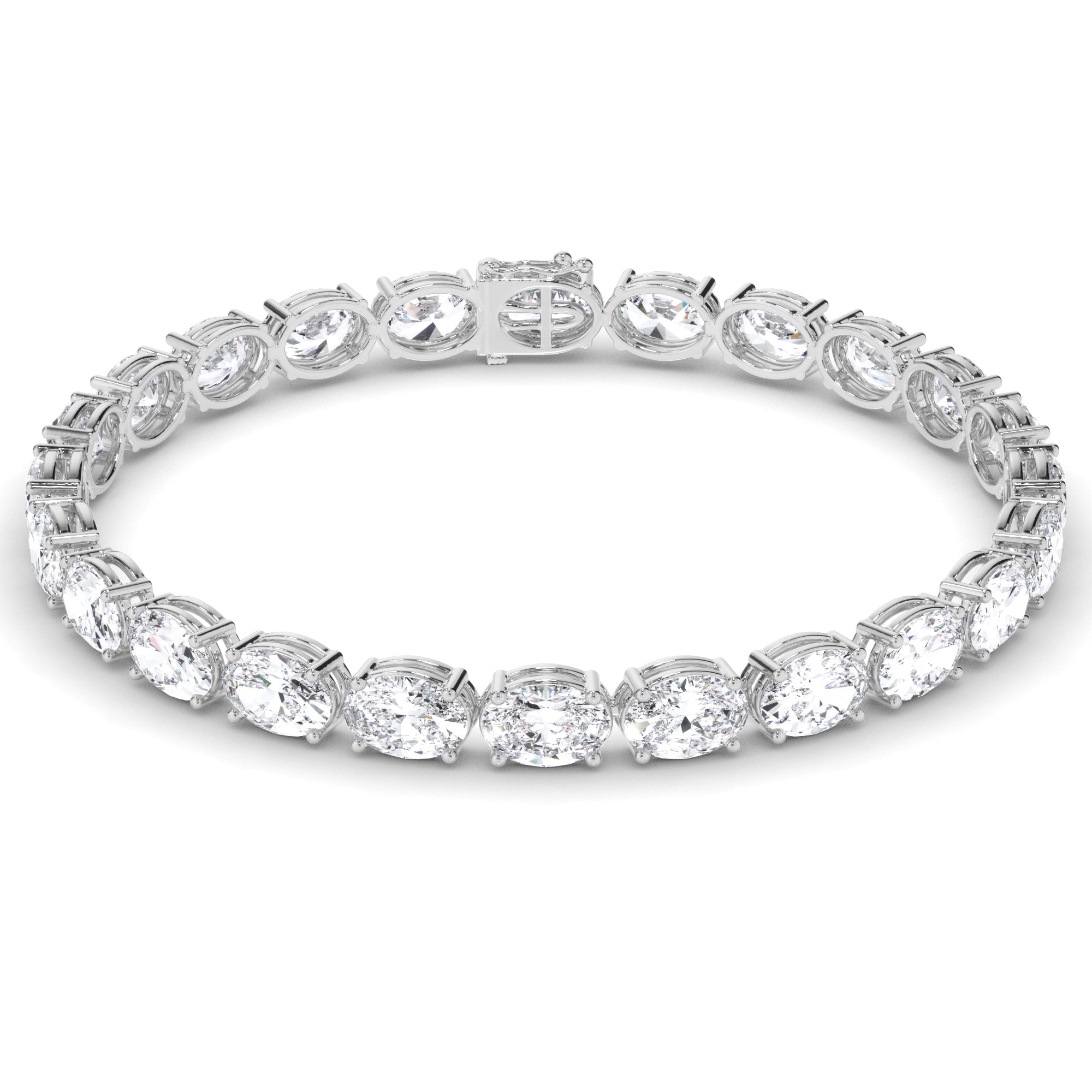 Oval Cut Laboratory Grown Diamond Tennis Bracelet
