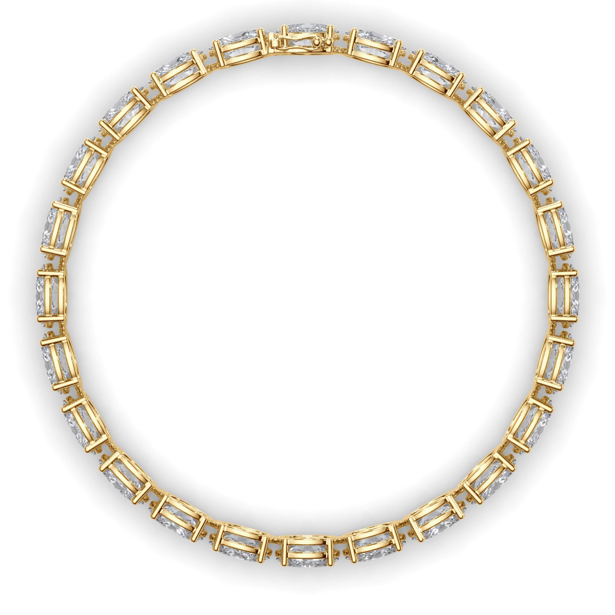 Oval Cut Natural Mined Diamond Tennis Bracelet