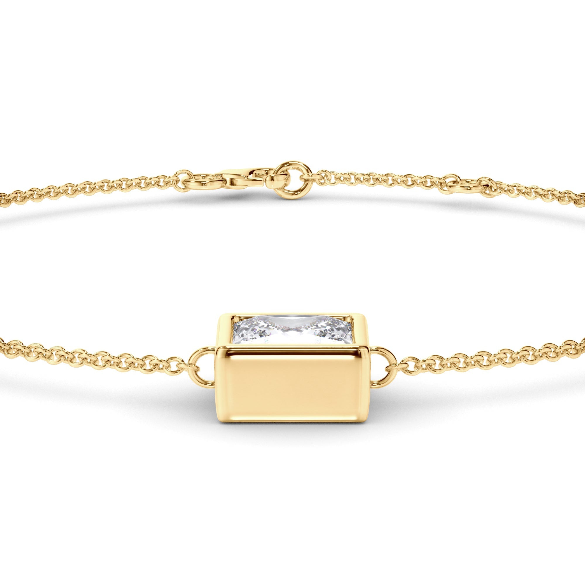 Princess Cut Diamond Bezel Set Bracelet
