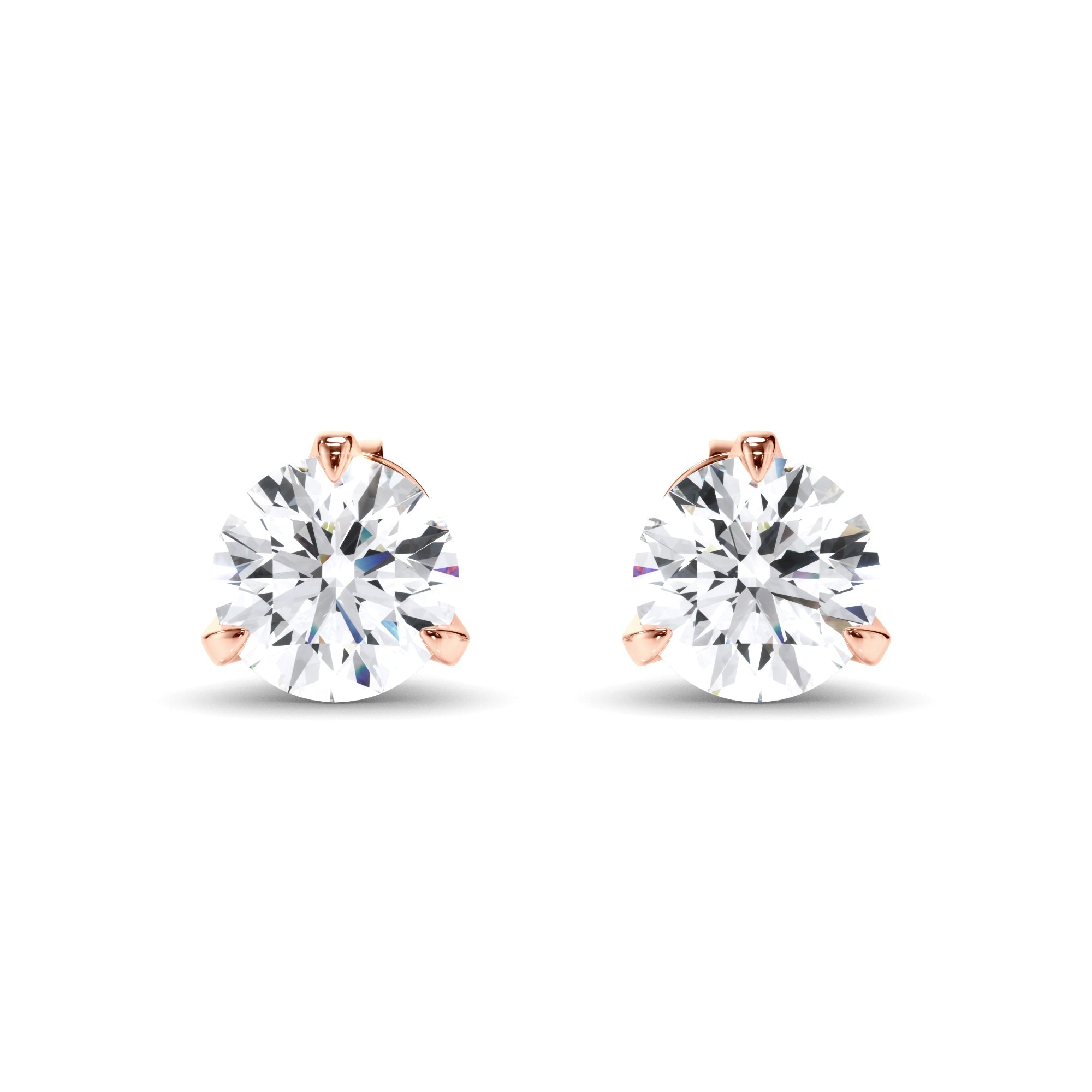 Round Brilliant Cut Diamond Stud Earrings