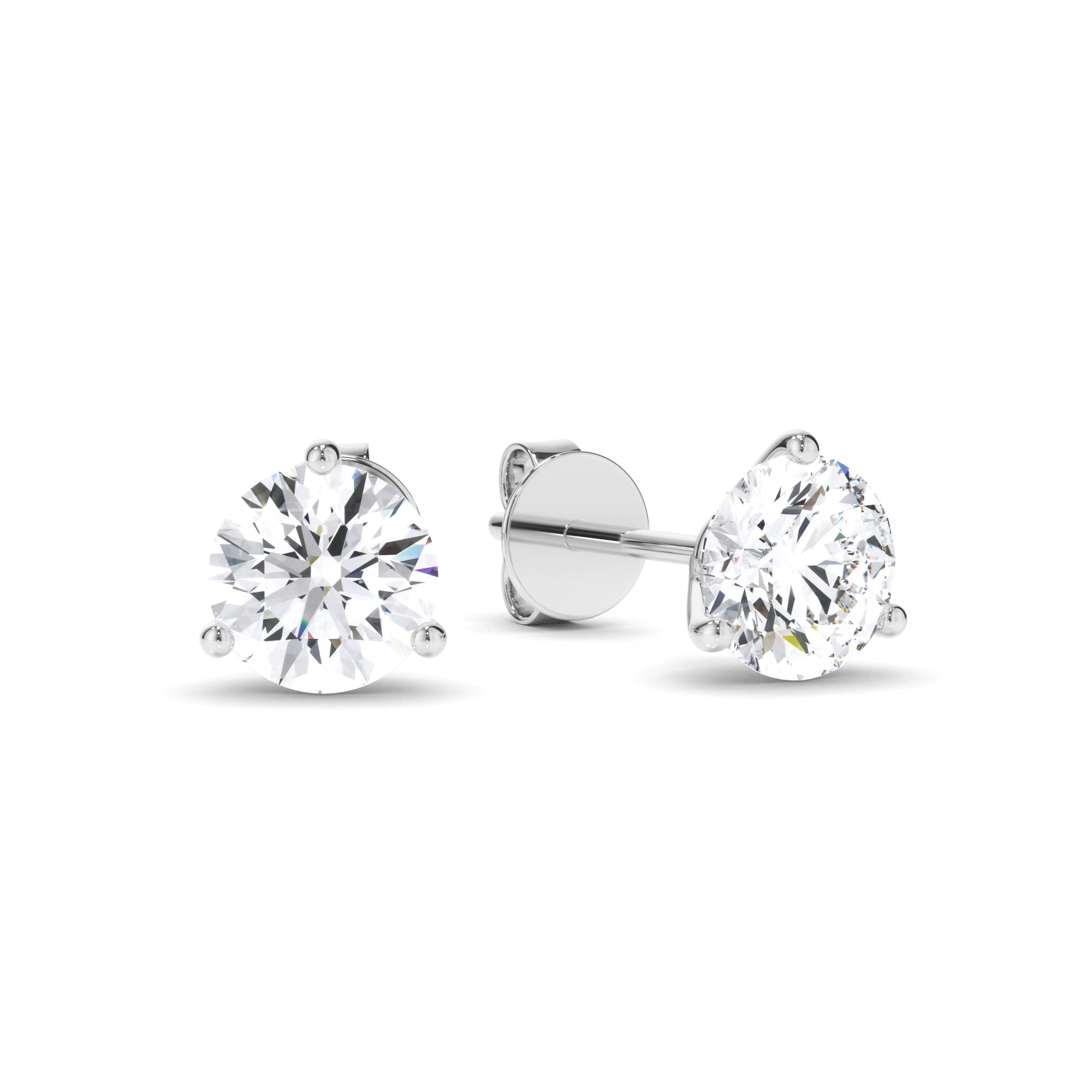 Round Brilliant Cut Diamond Stud Earrings