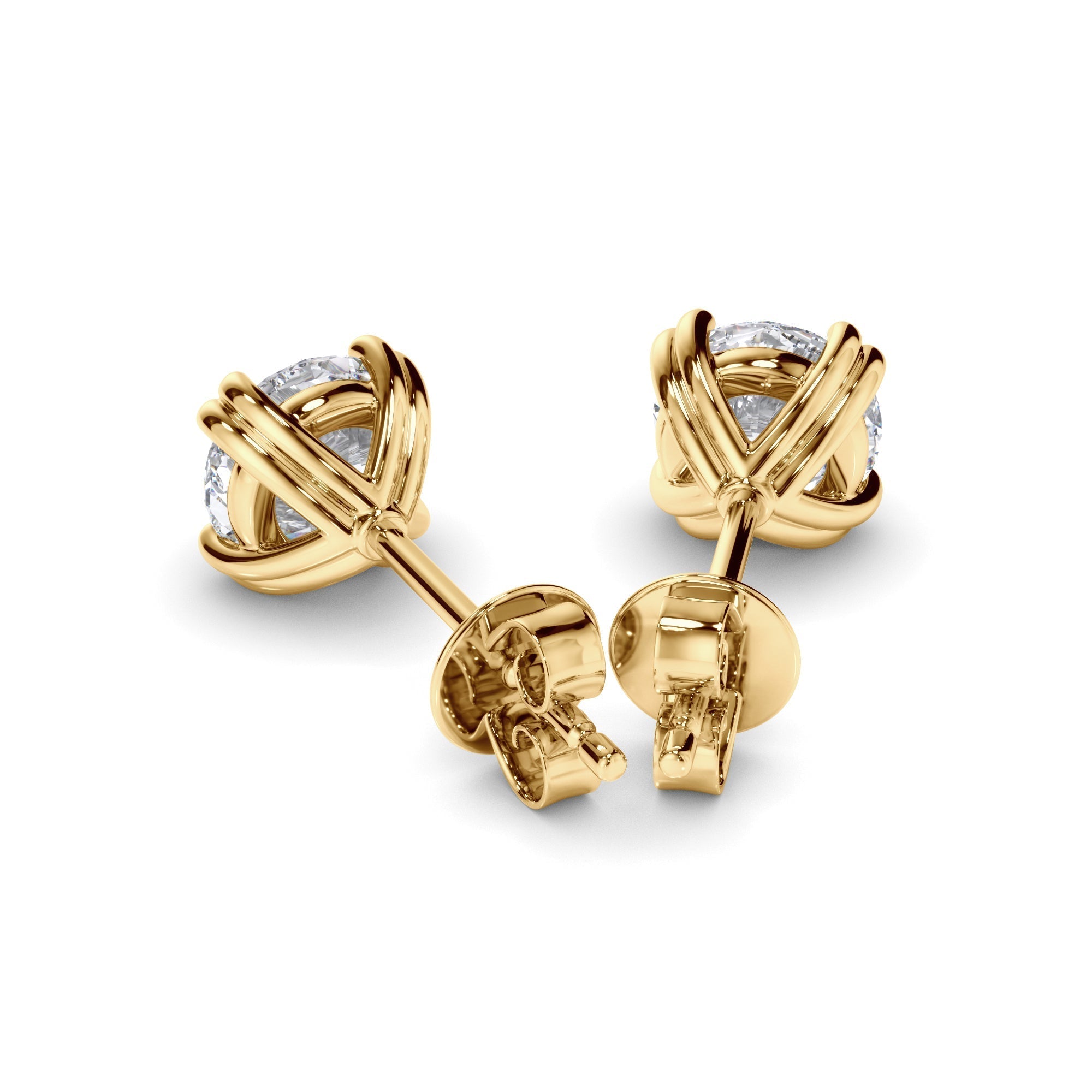 Round Brilliant Cut Diamond Stud Earrings