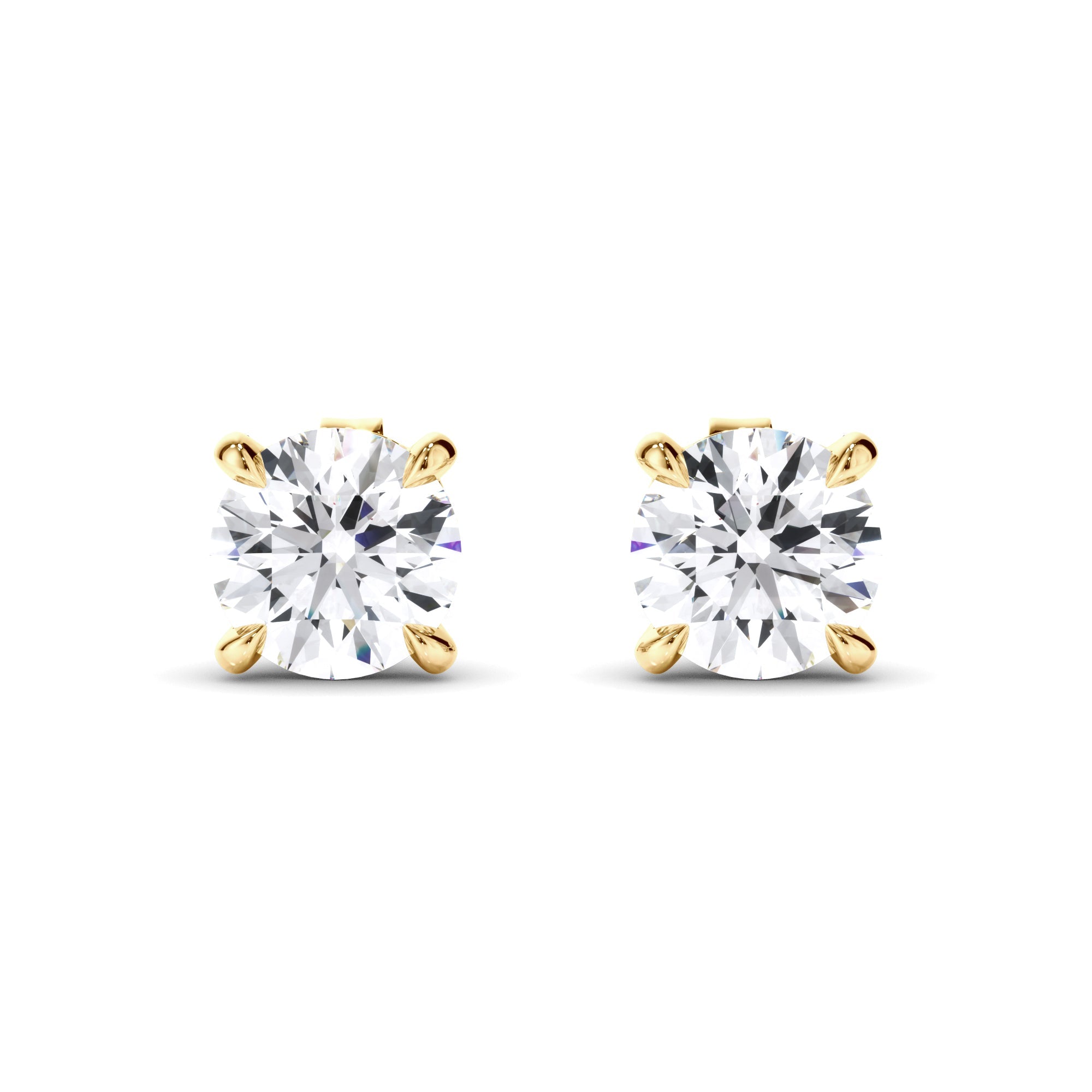 Round Brilliant Cut Diamond Stud Earrings