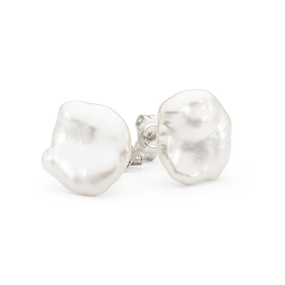 Sterling Silver Pebble Stud Earrings