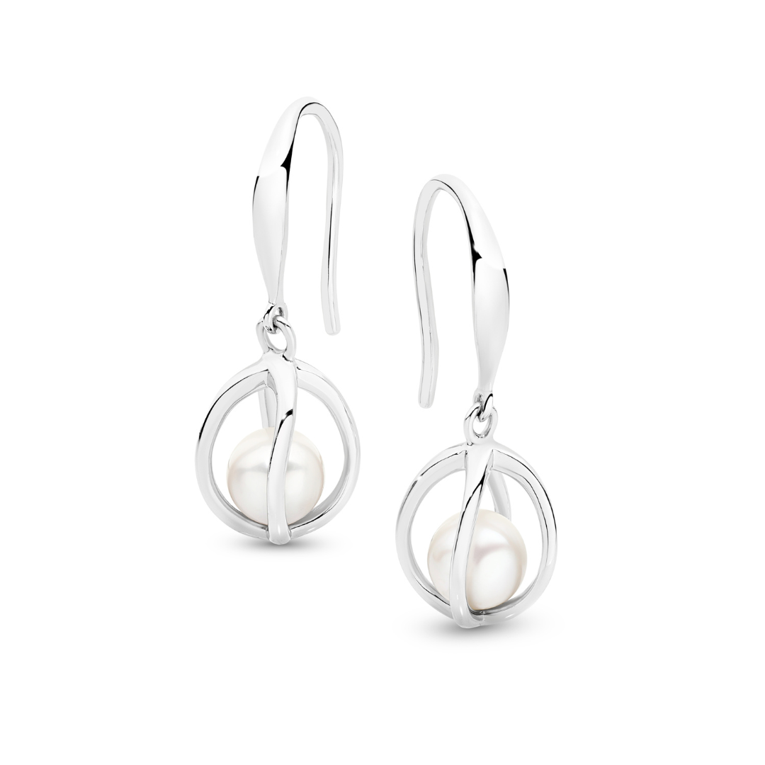 Sterling Silver Laine Pearl Drop Earrings