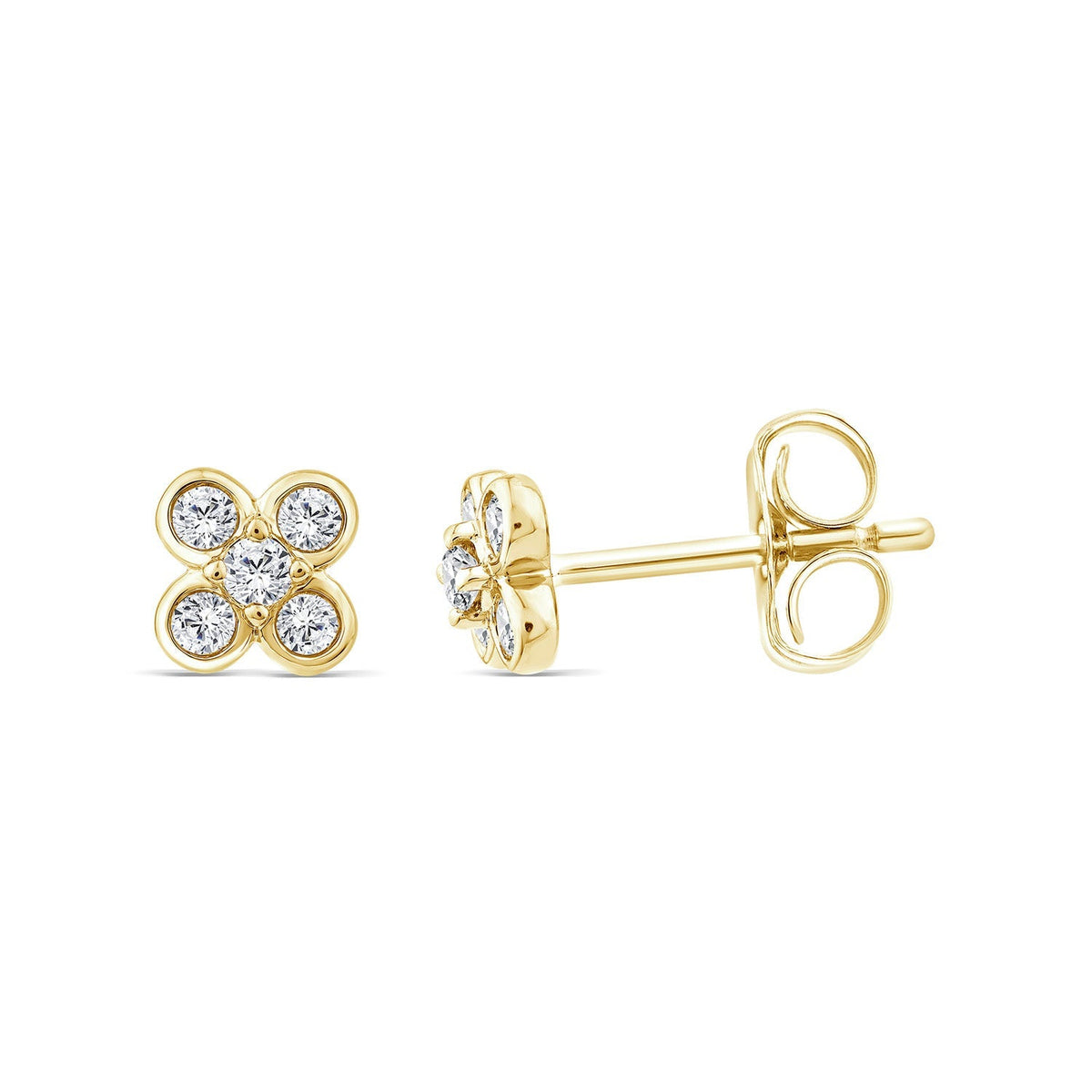 22ct Gold Vermeil 0.20ct Lab Grown Diamond Floral Earrings