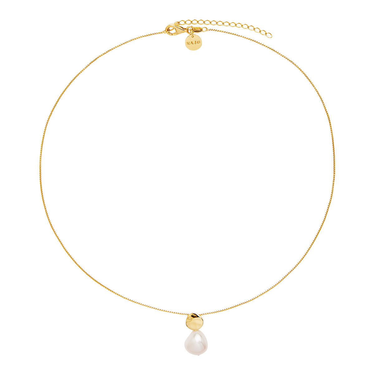 NAJO Renaissance Yellow Gold Pearl Necklace (45cm+ext)