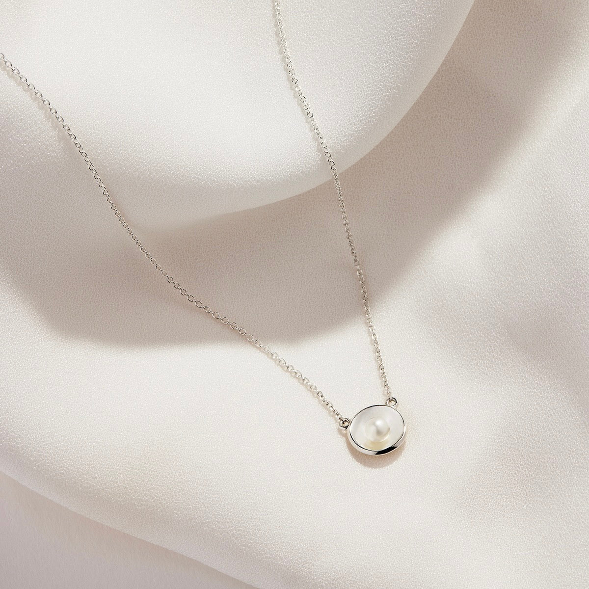 NAJO Capri Silver Pearl Necklace (42cm+ext)