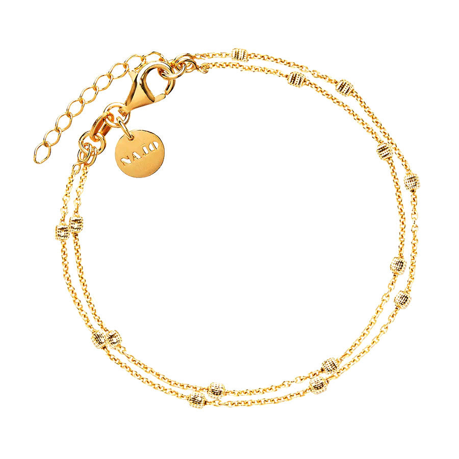 NAJO Birdsong Yellow Gold Chain Bracelet (18.5cm+ext)