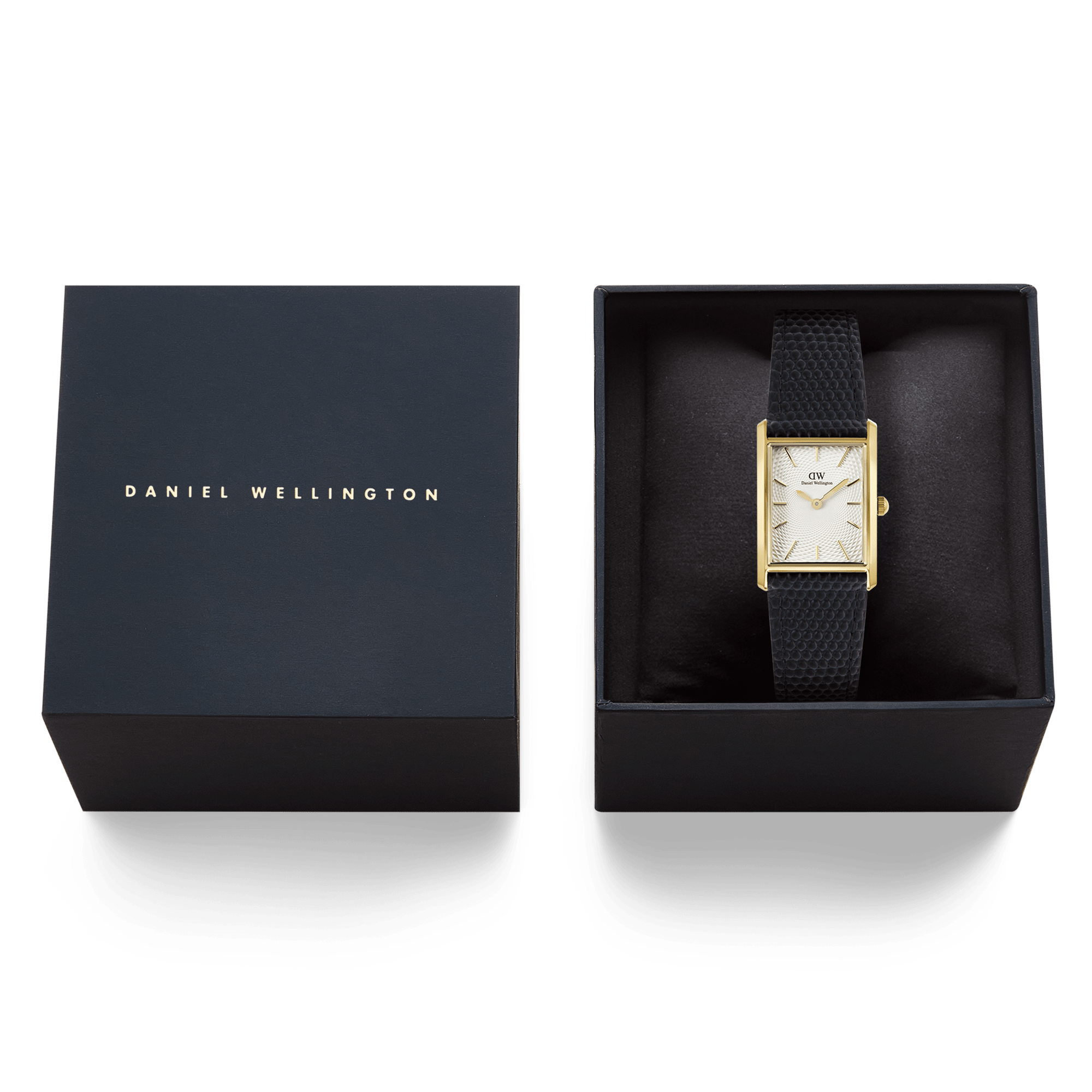 Daniel Wellington Bound Black Lizard Guilloché Gold