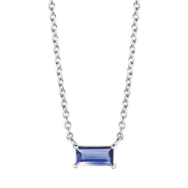 9ct White Gold Sapphire Necklace