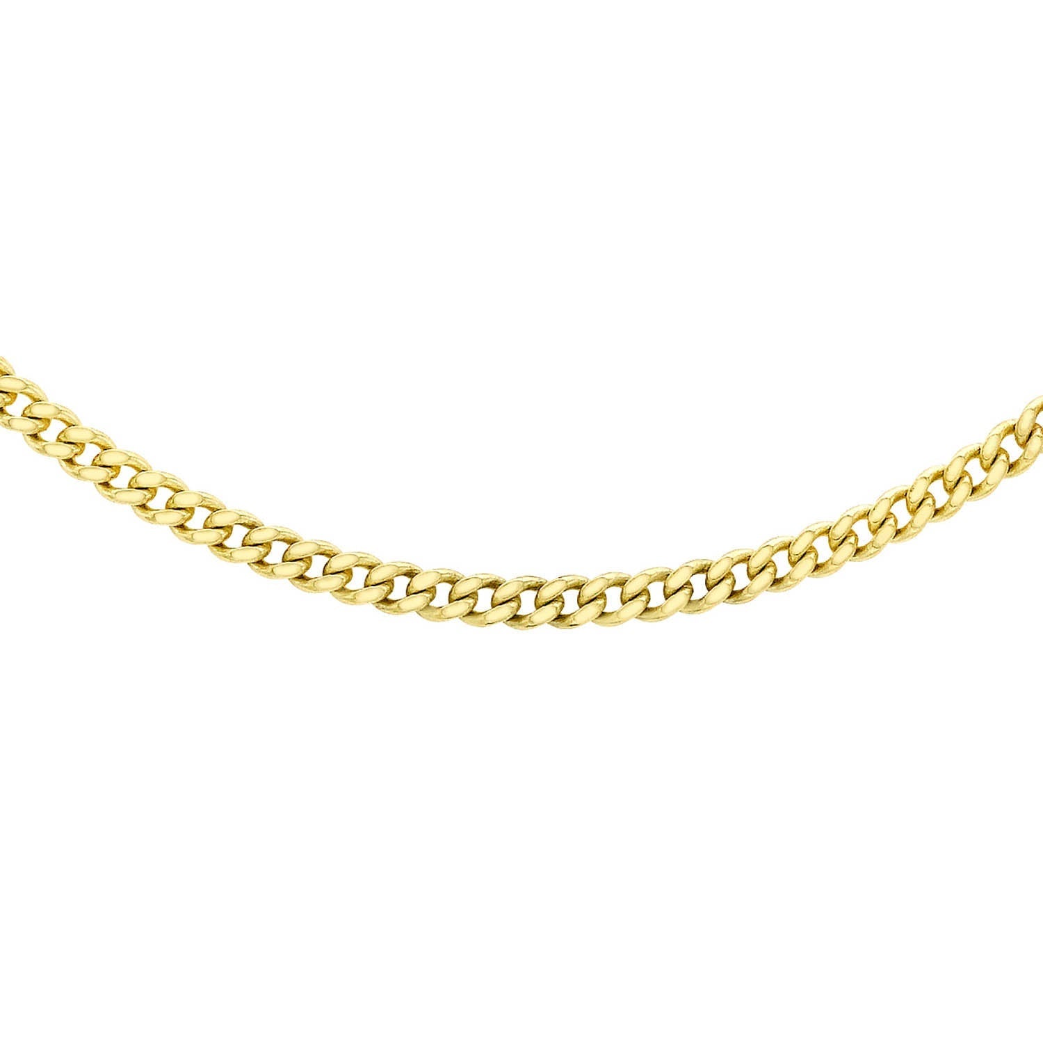 9ct Yellow Gold 30 Diamond Cut Adjustable Curb Chain 46cm-51cm