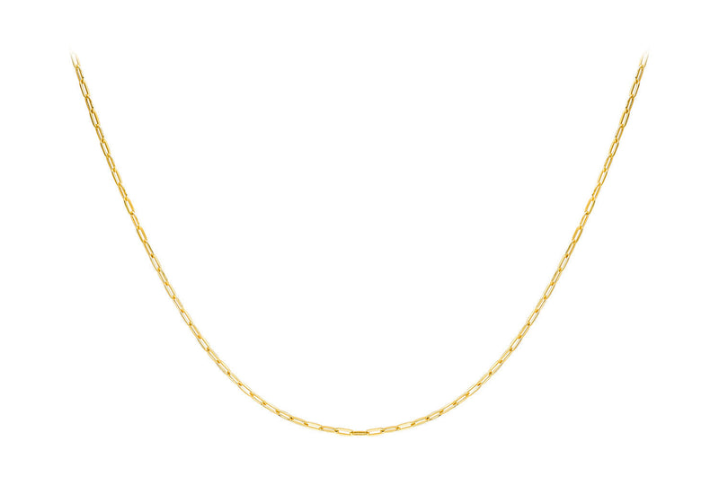9ct Yellow Gold Paper Chain Necklace 50 cm