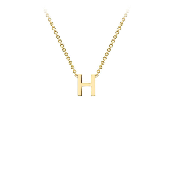 9ct Yellow Gold 'H' Initial Adjustable Letter Necklace 38/43cm