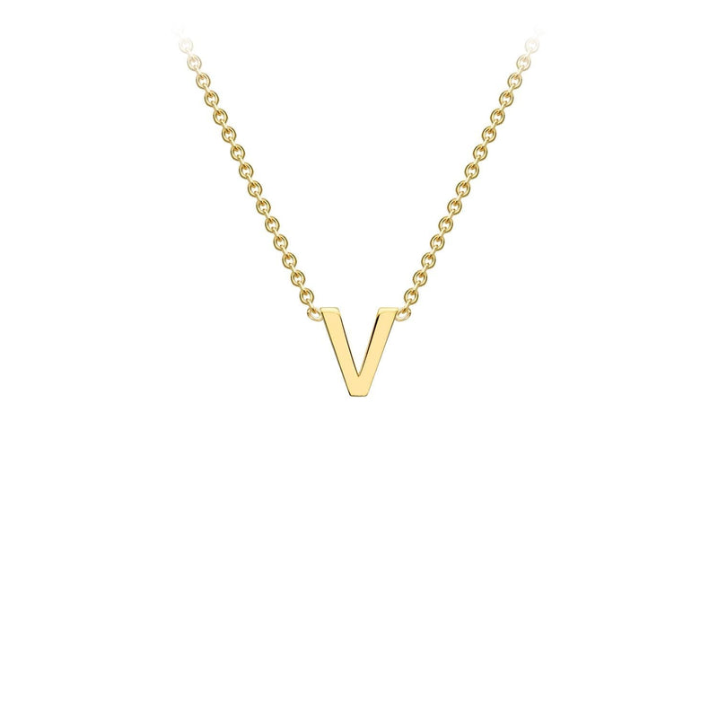 9ct Yellow Gold 'V' Initial Adjustable Letter Necklace 38/43cm