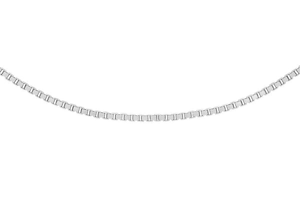 9ct White Gold Venezia Box Chain Necklace 45-50cm