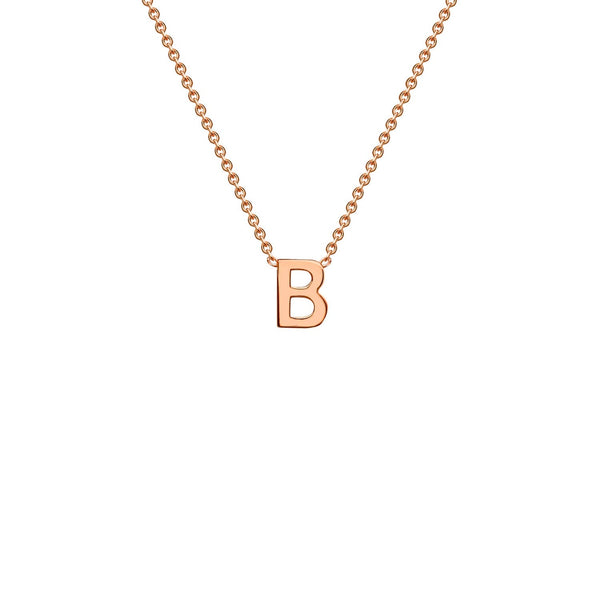 9ct Rose Gold 'B' Initial Adjustable Letter Necklace 38/43cm