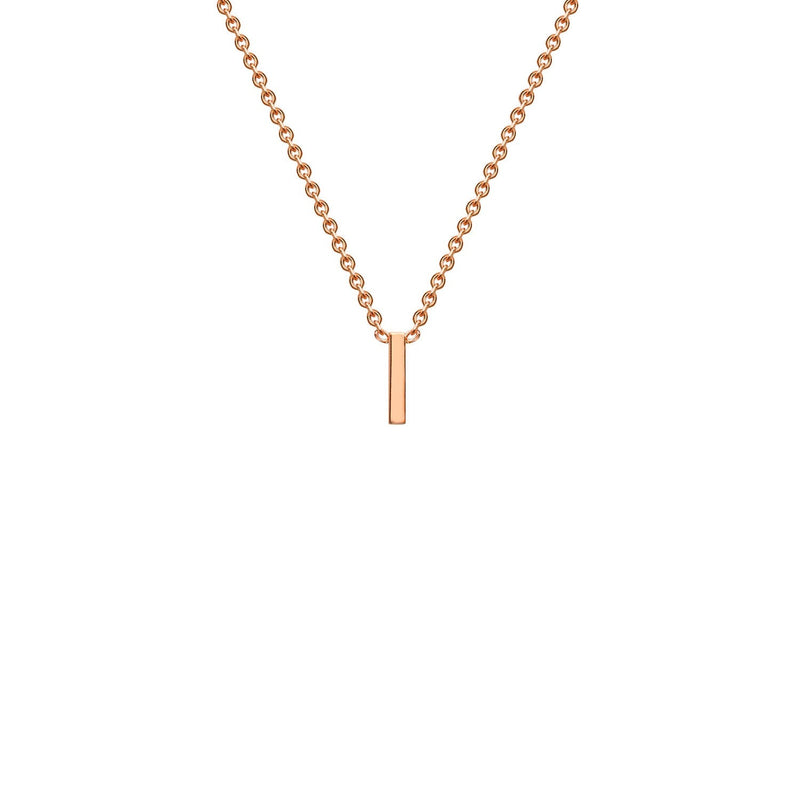 9ct Rose Gold 'I' Initial Adjustable Letter Necklace 38/43cm
