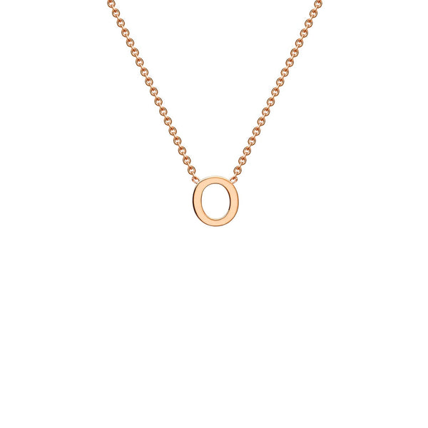 9ct Rose Gold 'O' Initial Adjustable Letter Necklace 38/43cm