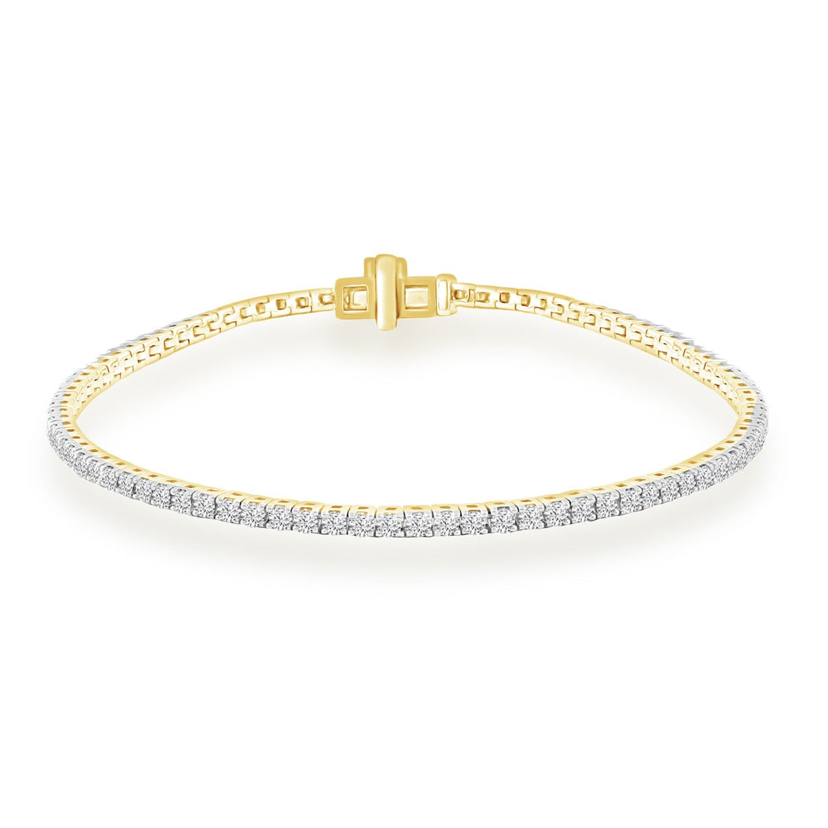 Diamond Tennis Bracelet with 2.00ct Diamonds in 9ct Yellow Gold