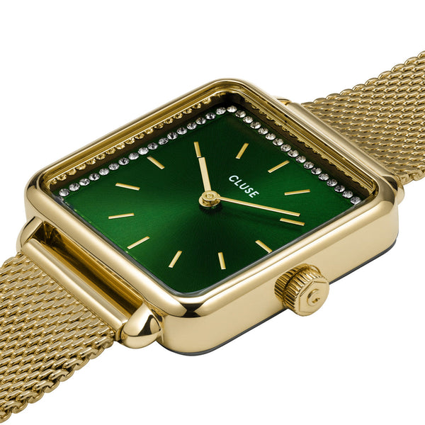 CLUSE La Tetragone Green Stones/ Gold Mesh
