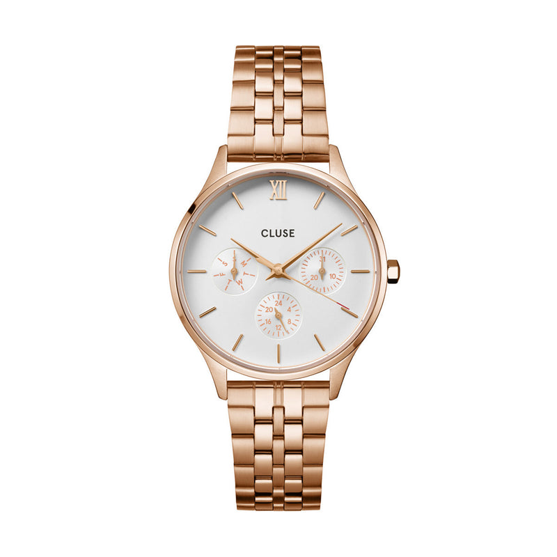 CLUSE Minuit Multifunction White/Rose Gold Link