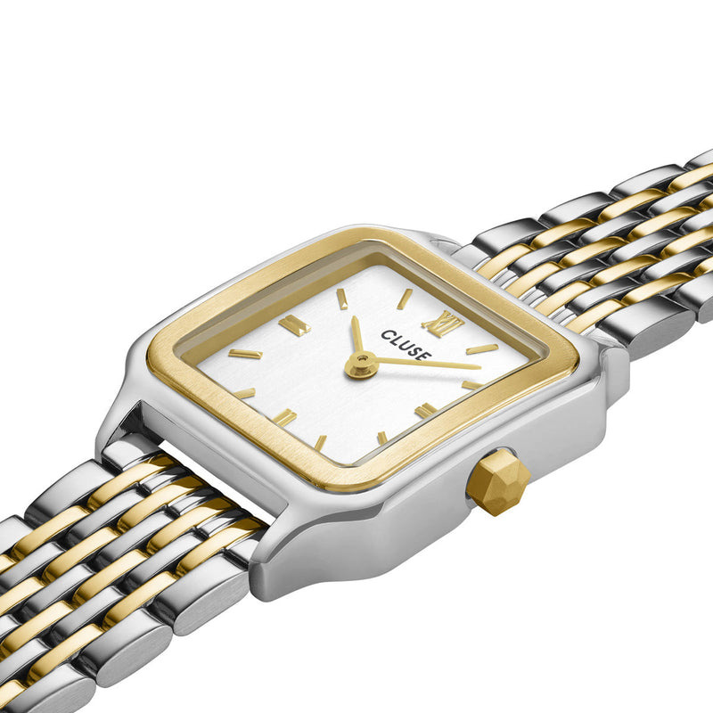 CLUSE Gracieuse Petite Double Bicolour Steel/White