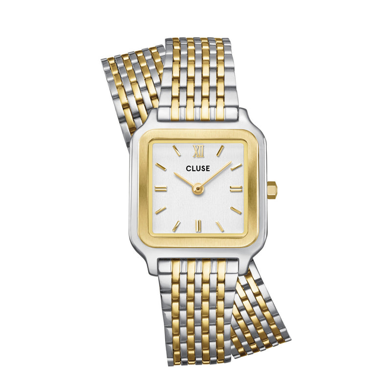 CLUSE Gracieuse Petite Double Bicolour Steel/White