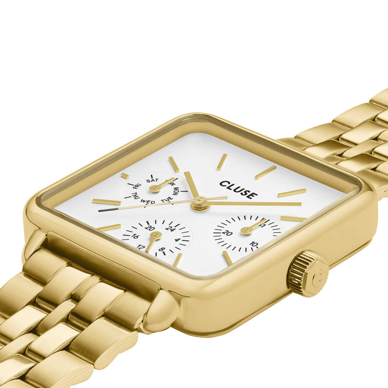 CLUSE La Tetragone Multifunction White/Gold Link