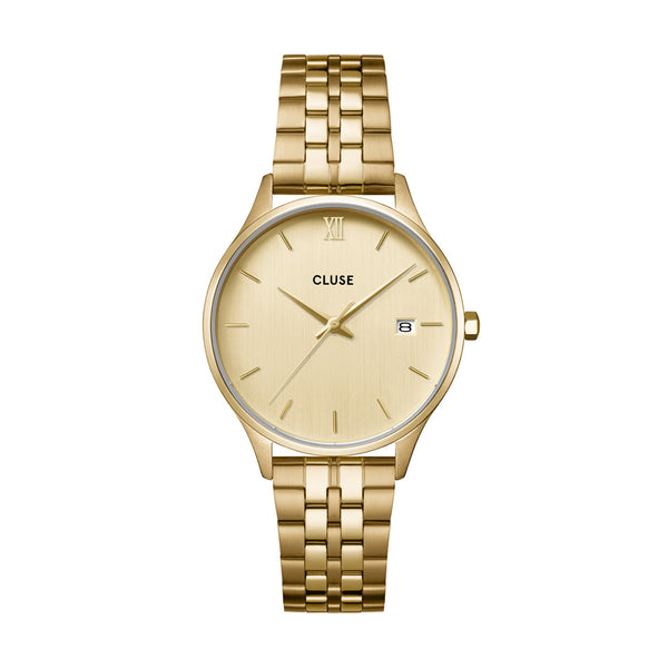 CLUSE Minuit Date Full Gold Link Watch
