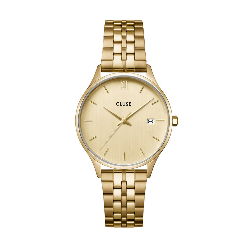 CLUSE Minuit Date Full Gold Link Watch