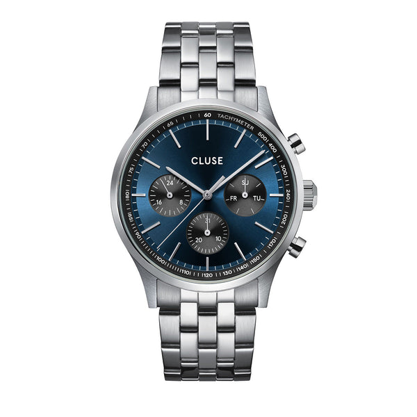 CLUSE Antheor Multifunction Silver Link / Blue Jelly Watch