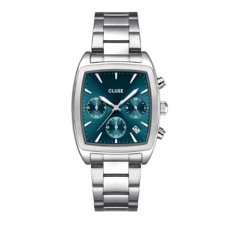 CLUSE Quartaut Chrono Blue/Silver Link