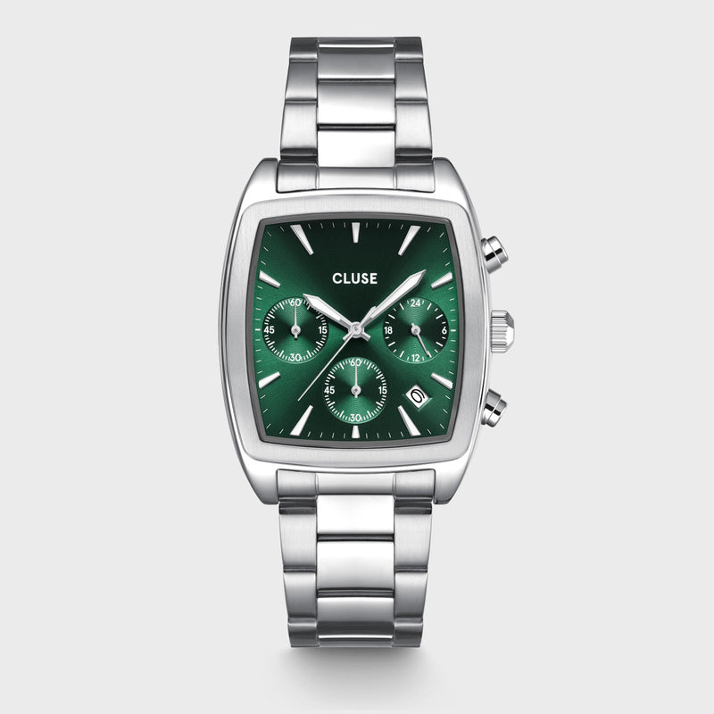 CLUSE Quartaut Chrono Green/Silver Link