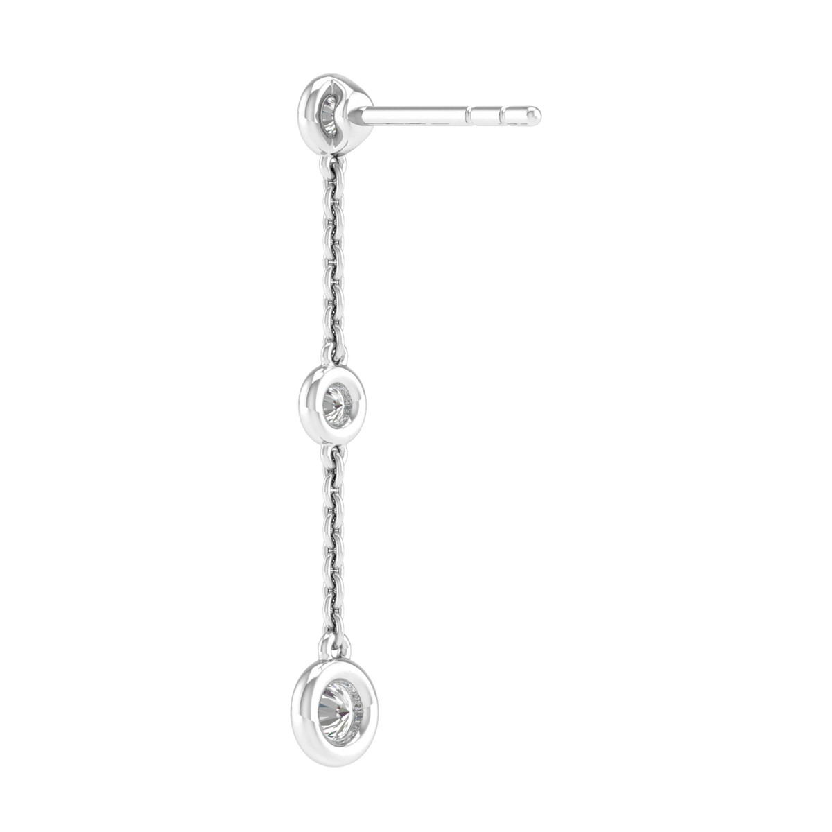 Diamond Chain Earrings with 0.25ct Diamonds in 9ct White Gold