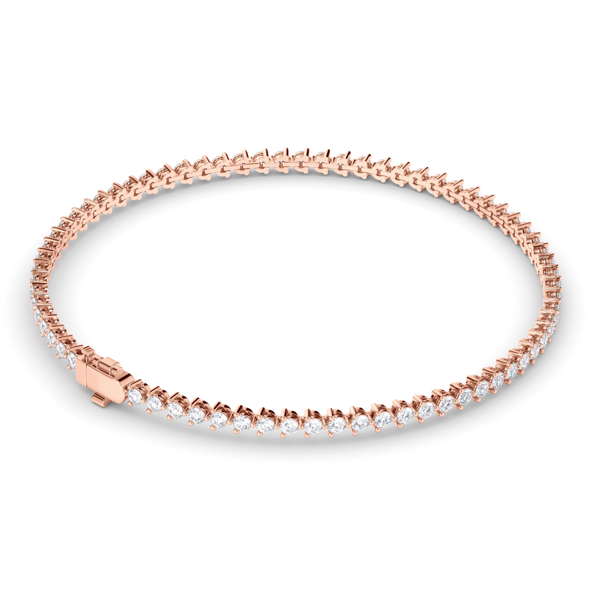 Round Brilliant Cut Natural Mined Diamond Tennis Bracelet